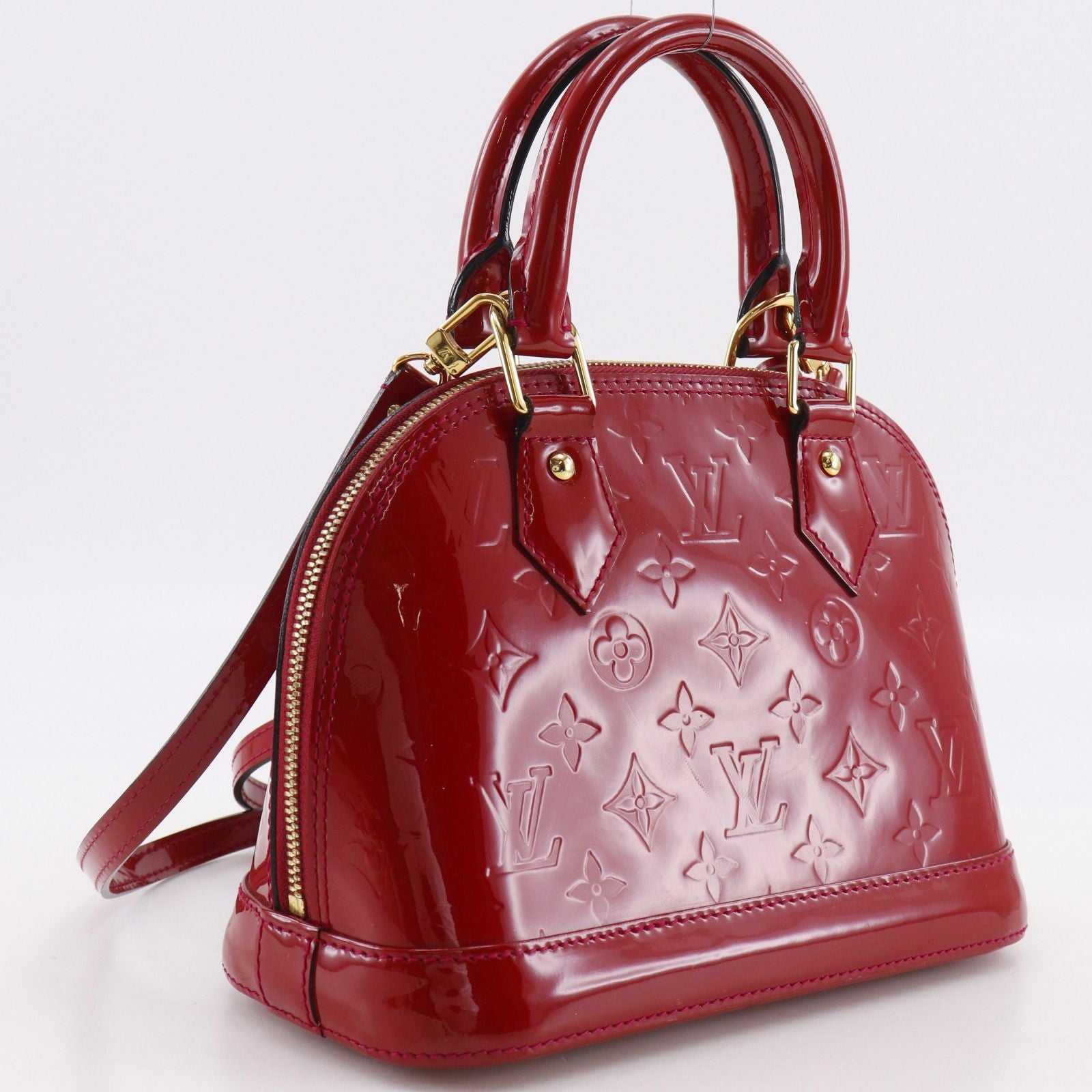 Louis Vuitton Alma BB 2-Way Shoulder Monogram Vernis Pomme D'amour Red Handbag — view 3