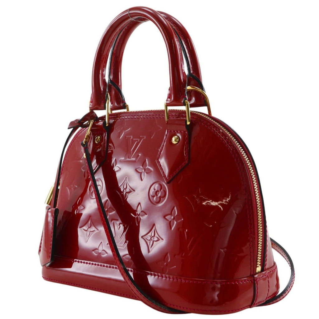 Louis Vuitton Alma BB 2-Way Shoulder Monogram Vernis Pomme D'amour Red Handbag — view 2