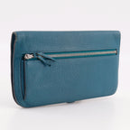Hermes Dogon Long Taurillon Clemence Blue Wallet — view 3