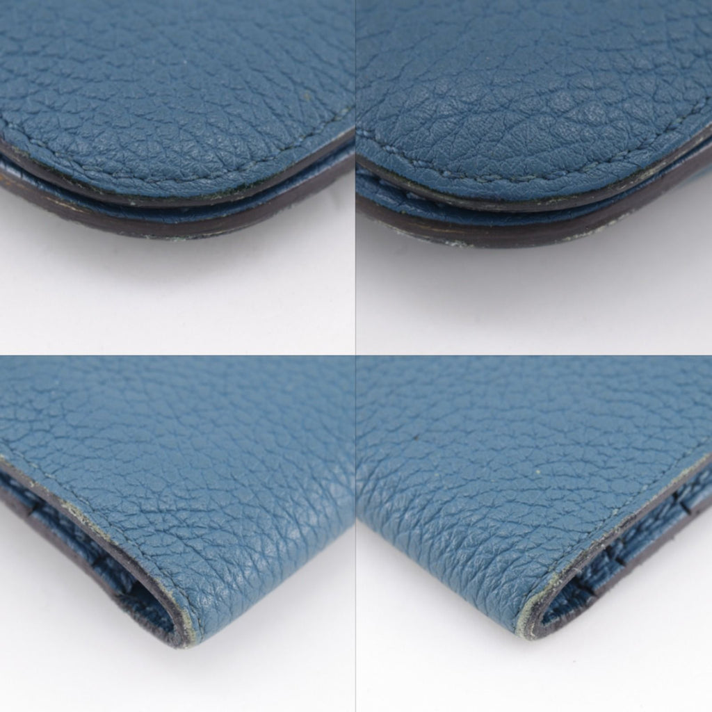 Hermes Dogon Long Taurillon Clemence Blue Wallet — view 4