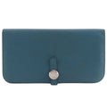 Hermes Dogon Long Taurillon Clemence Blue Wallet
