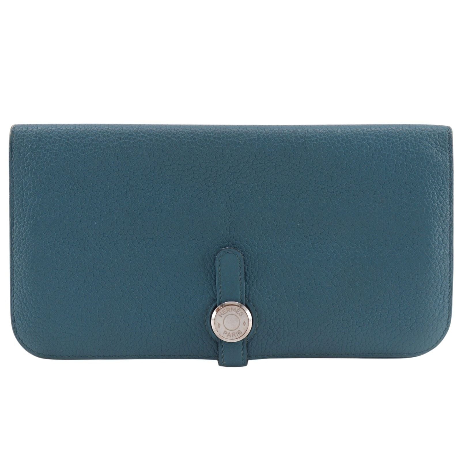 Hermes Dogon Long Taurillon Clemence Blue Wallet