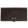 Hermes Bearn Souffle Box Calf Brown Silver Wallet