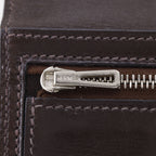Hermes Bearn Souffle Box Calf Brown Silver Wallet — view 8