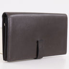 Hermes Bearn Souffle Box Calf Brown Silver Wallet — view 3