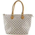 Louis Vuitton Saleya MM Damier Azur Canvas White Handbag