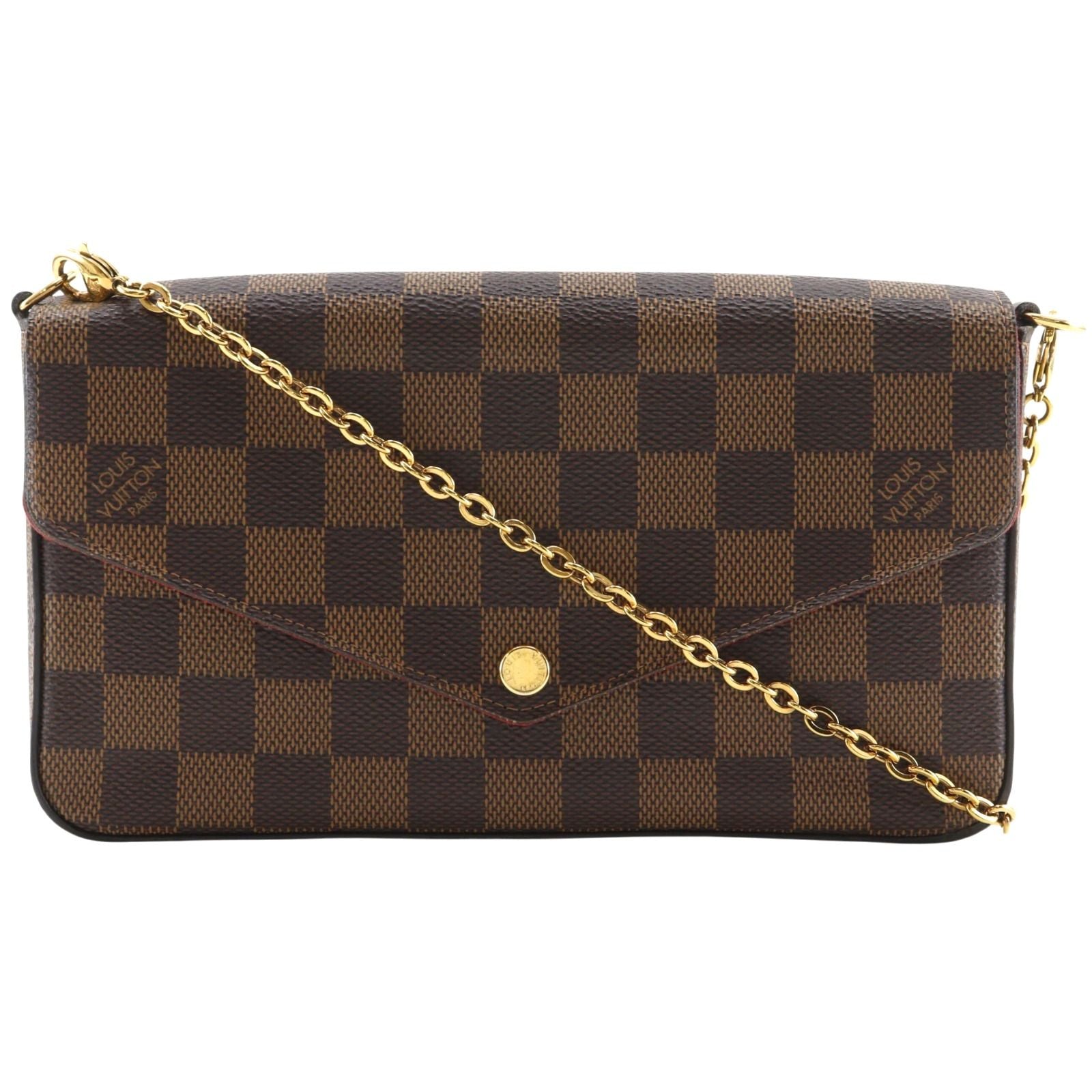 Louis Vuitton Pochette Felicie 2-Way Clutch Damier Canvas