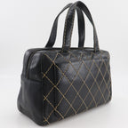 Chanel Wild Stitch CC Logo Calf Black Handbag — view 3