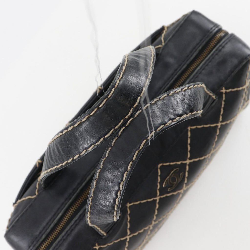 Chanel Wild Stitch CC Logo Calf Black Handbag — view 5