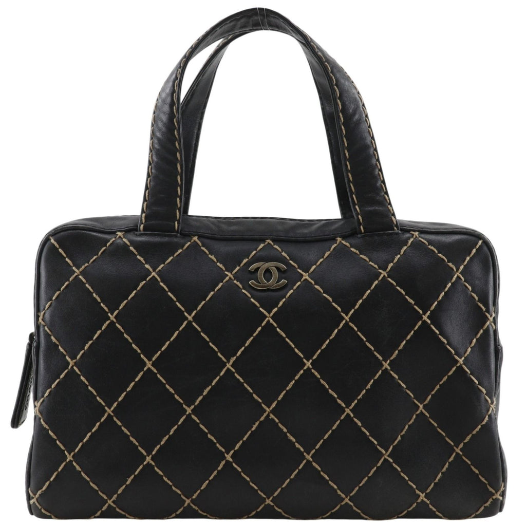 Chanel Wild Stitch CC Logo Calf Black Handbag