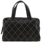 Chanel Wild Stitch CC Logo Calf Black Handbag