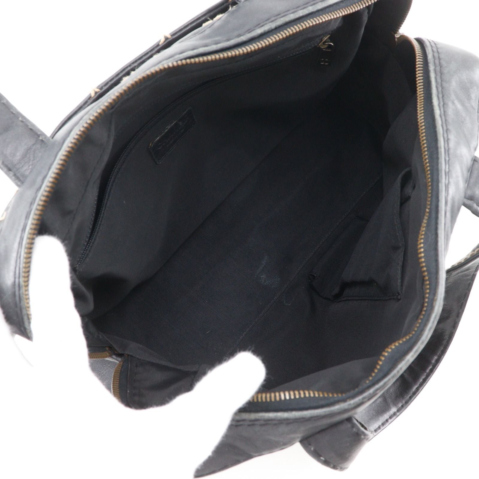 Chanel Wild Stitch CC Logo Calf Black Handbag — view 7