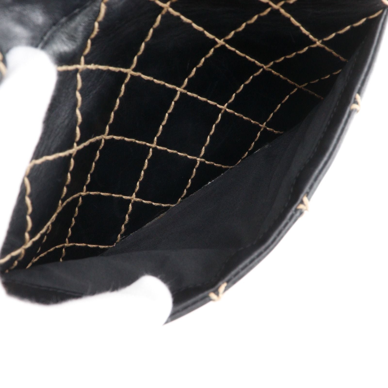 Chanel Wild Stitch CC Logo Calf Black Handbag — view 6