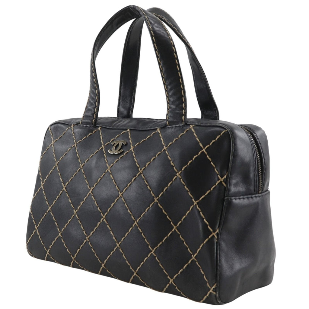 Chanel Wild Stitch CC Logo Calf Black Handbag — view 2