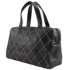 Chanel Wild Stitch CC Logo Calf Black Handbag — view 2