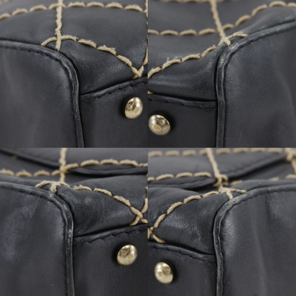 Chanel Wild Stitch CC Logo Calf Black Handbag — view 4
