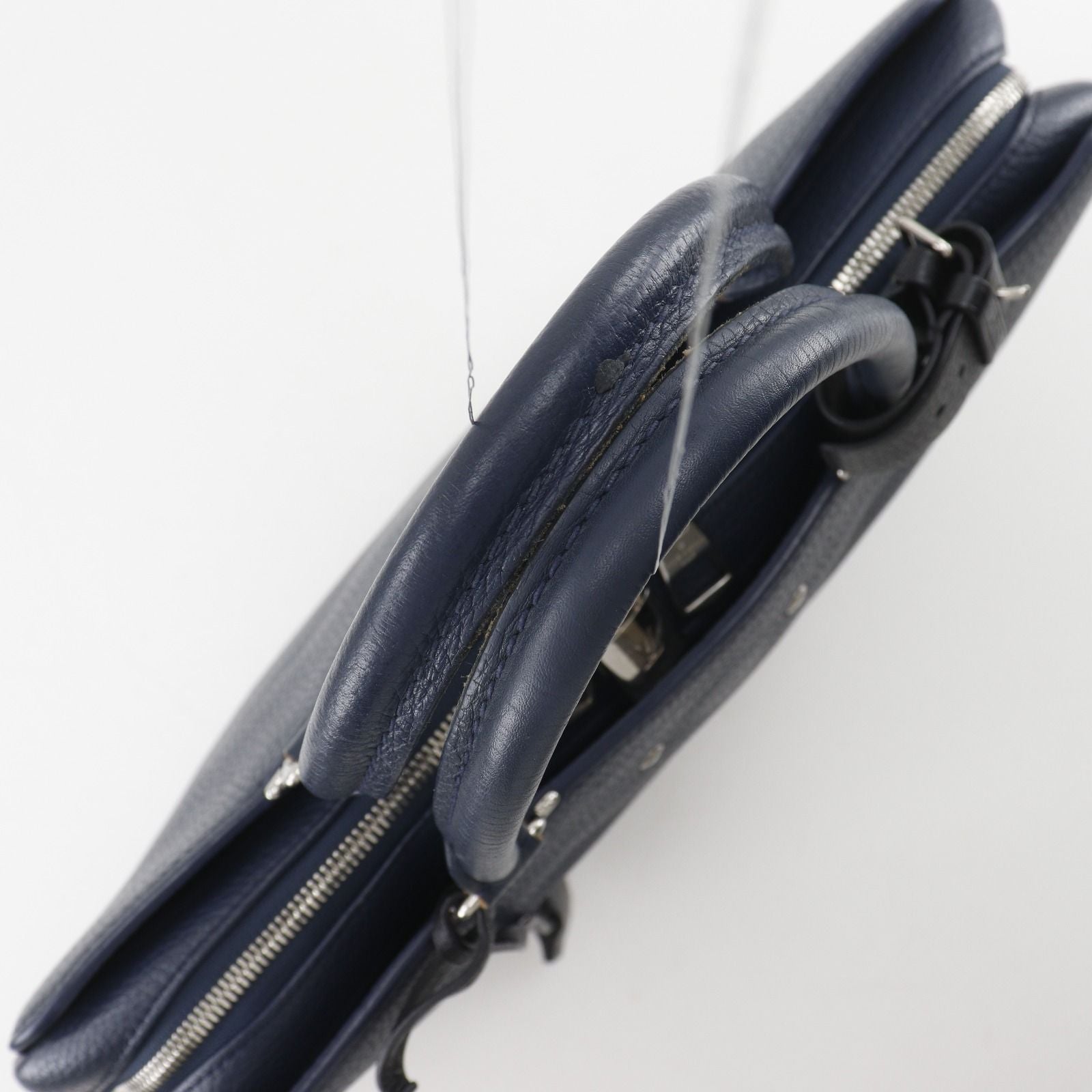 Louis Vuitton Alma Briefcase Leather Navy Blue Business — view 5