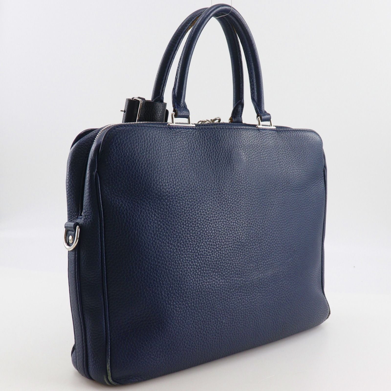 Louis Vuitton Alma Briefcase Leather Navy Blue Business — view 3