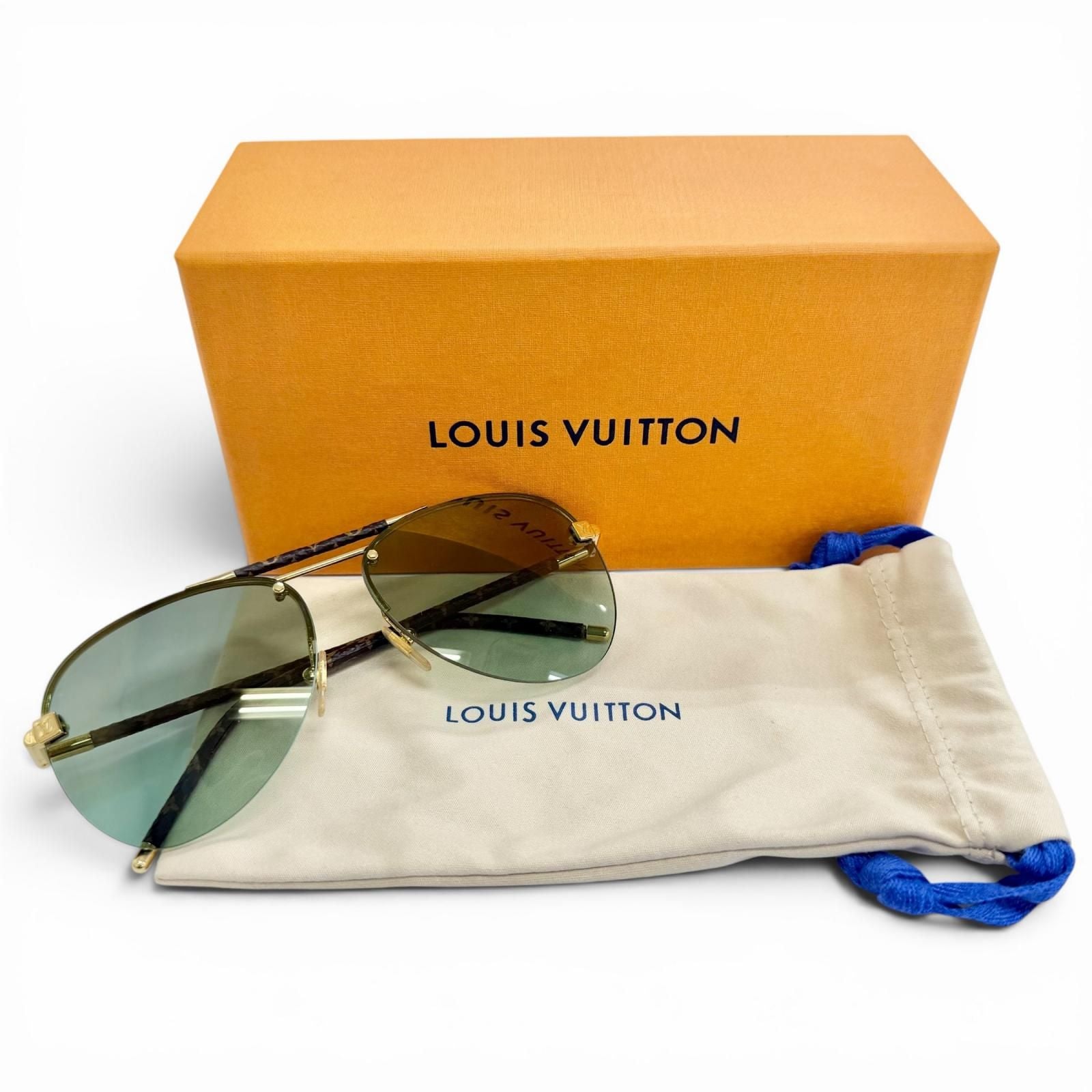 Louis Vuitton Clockwise Monogram Half Rim Sunglasses Brown Gold Eyewear — view 2