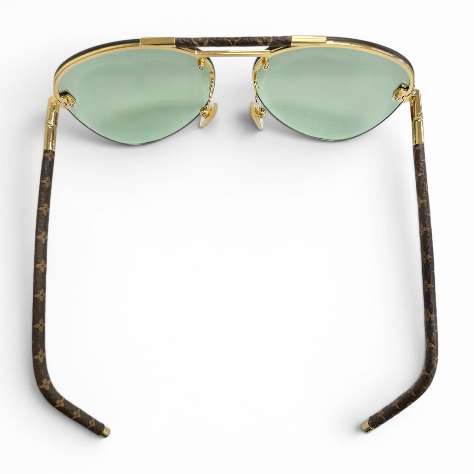 Louis Vuitton Clockwise Monogram Half Rim Sunglasses Brown Gold Eyewear — view 6