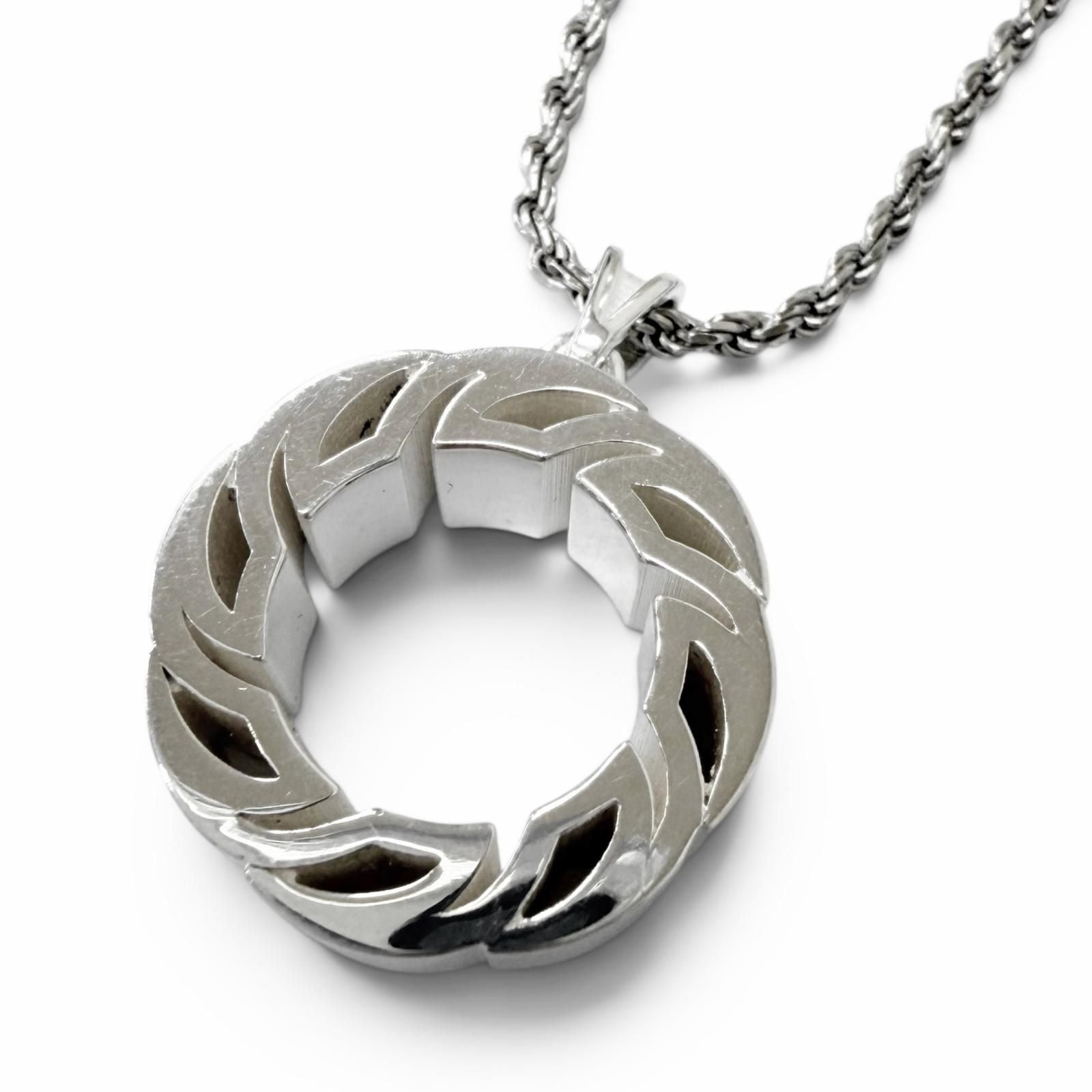 Bottega Veneta Ring Motif Pendant Silver