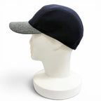 Hermes Series Button Logo Embroidery Felt Fabric Baseball Cap Hat Navy Gray 58 — view 3