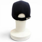 Hermes Series Button Logo Embroidery Felt Fabric Baseball Cap Hat Navy Gray 58 — view 6