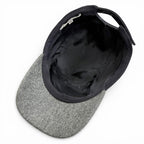 Hermes Series Button Logo Embroidery Felt Fabric Baseball Cap Hat Navy Gray 58 — view 7
