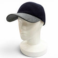 Hermes Series Button Logo Embroidery Felt Fabric Baseball Cap Hat Navy Gray 58