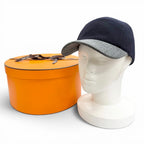 Hermes Series Button Logo Embroidery Felt Fabric Baseball Cap Hat Navy Gray 58 — view 2