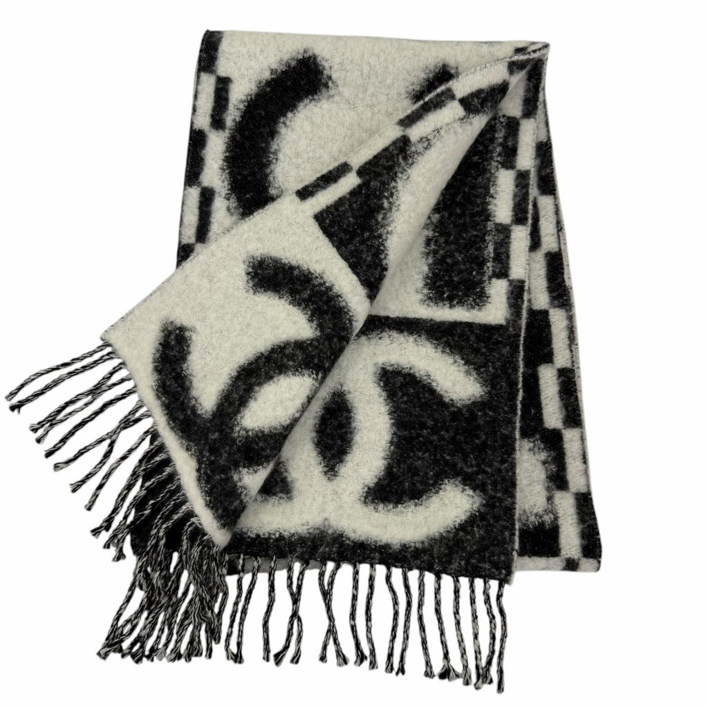 Chanel Cashmere Silk Blend CC Logo Scarf — view 3