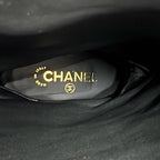 Chanel CC Logo Quilted Chanki Heels Leather Long Boots Black — view 9