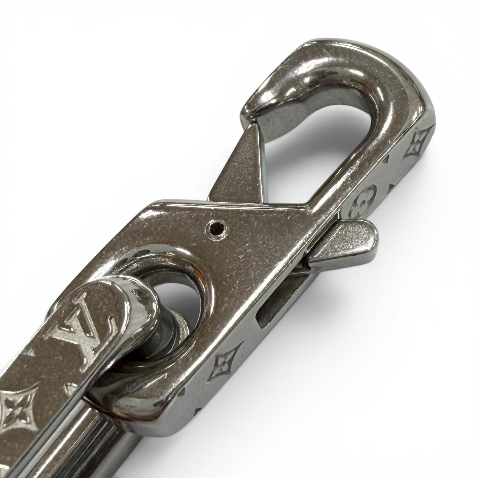Louis Vuitton Bracelet Monogram Chain Black Silver — view 5