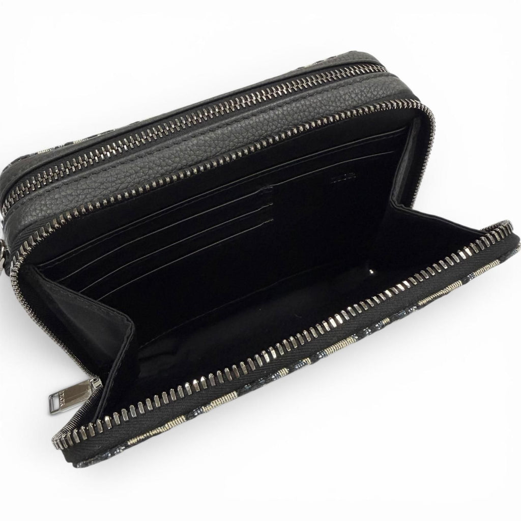 Dior Homme Leather Oblique Zip Pouch Shoulder Bag Navy — view 8
