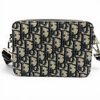 Dior Homme Leather Oblique Zip Pouch Shoulder Bag Navy — view 4