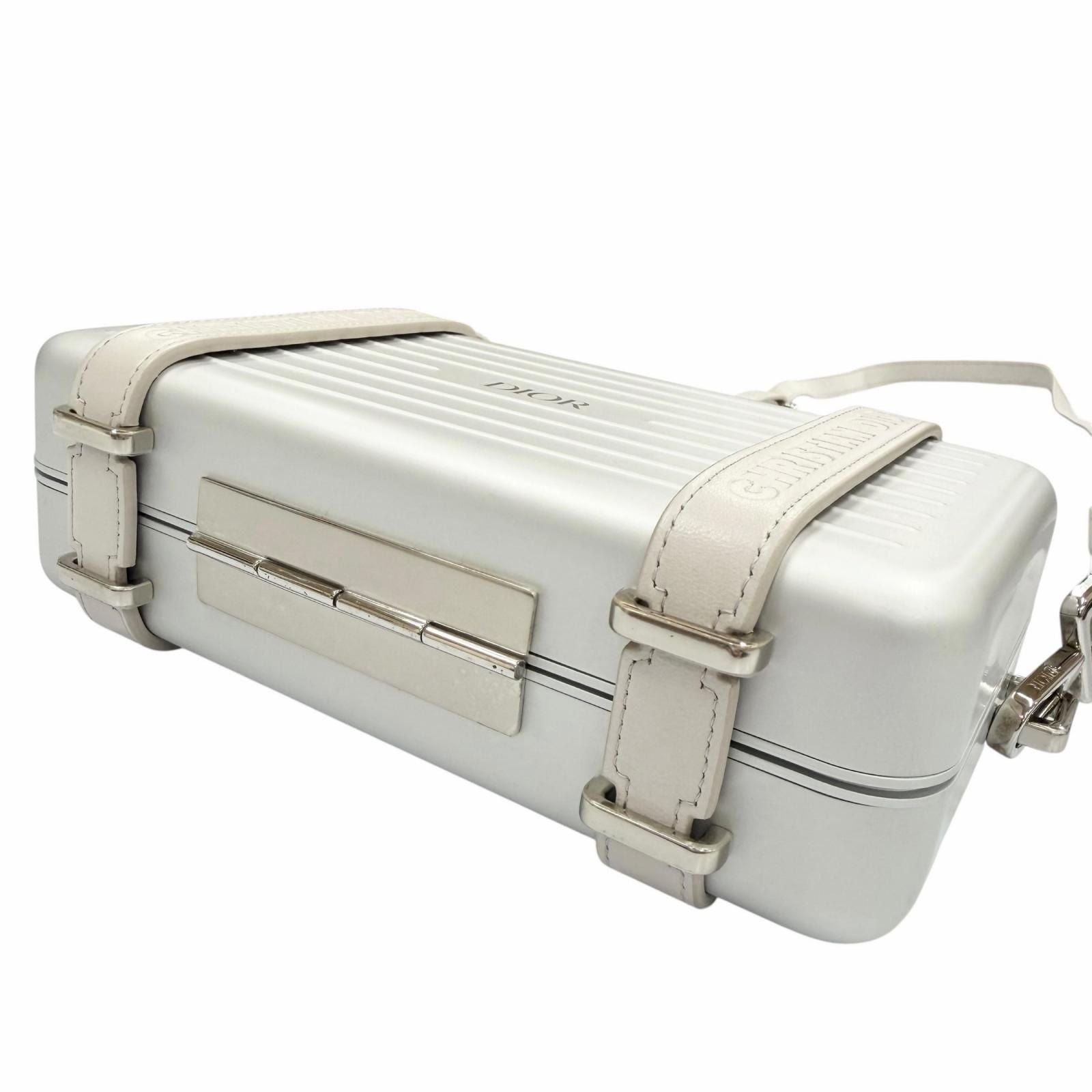 Dior Rimowa Personal Aluminum Leather Shoulder Bag Silver Gray — view 5