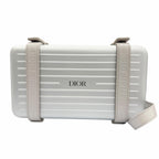 Dior Rimowa Personal Aluminum Leather Shoulder Bag Silver Gray