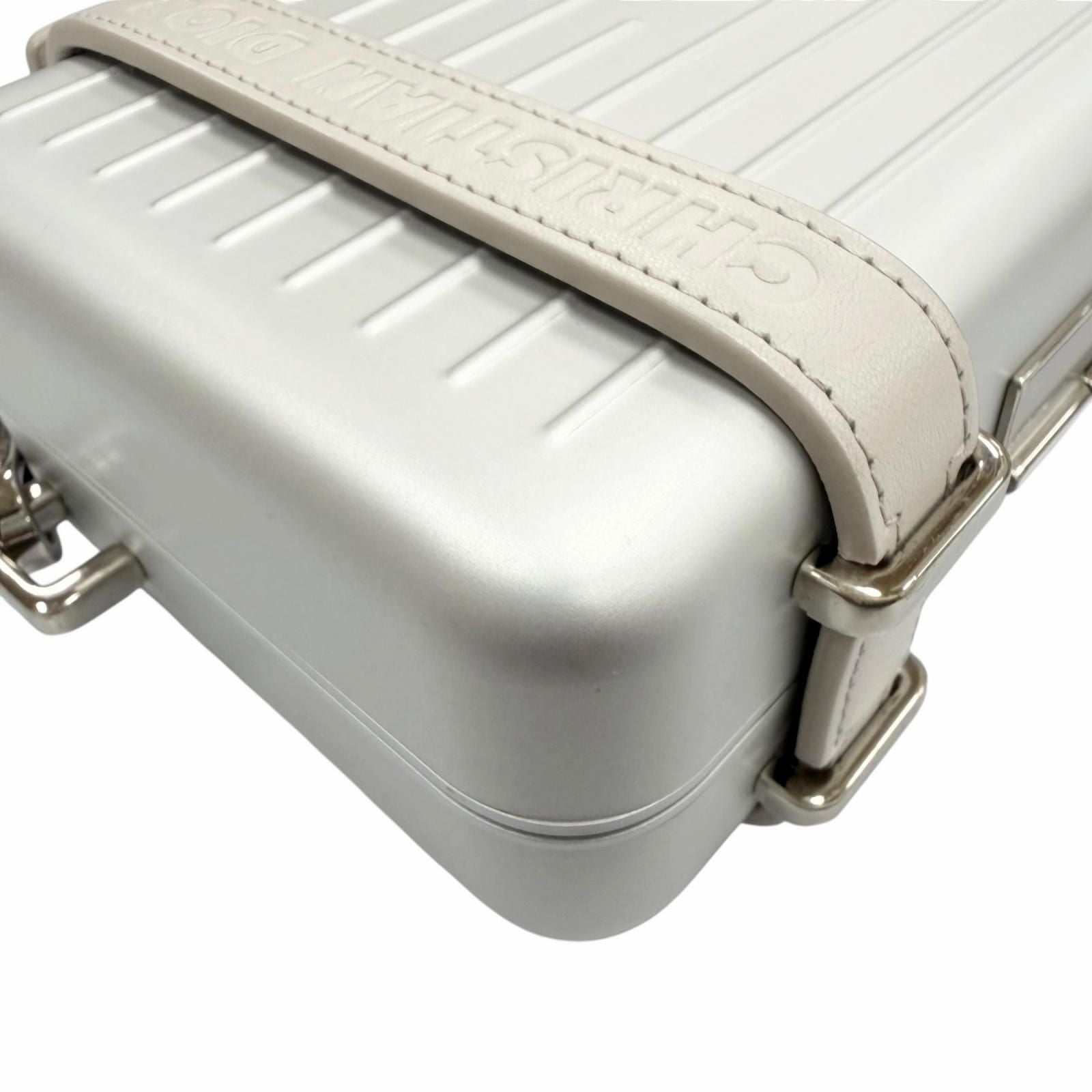 Dior Rimowa Personal Aluminum Leather Shoulder Bag Silver Gray — view 6