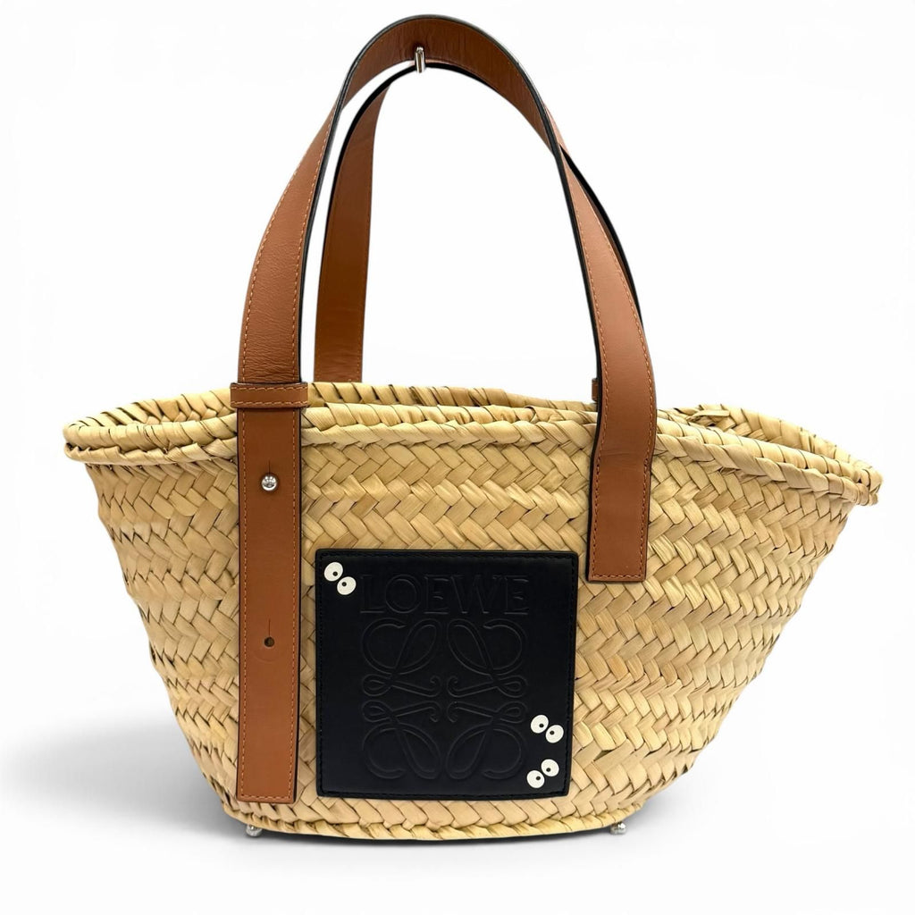 Loewe Quality Studio Ghibli Palm Leaf Leather Black Bunny Basket Small