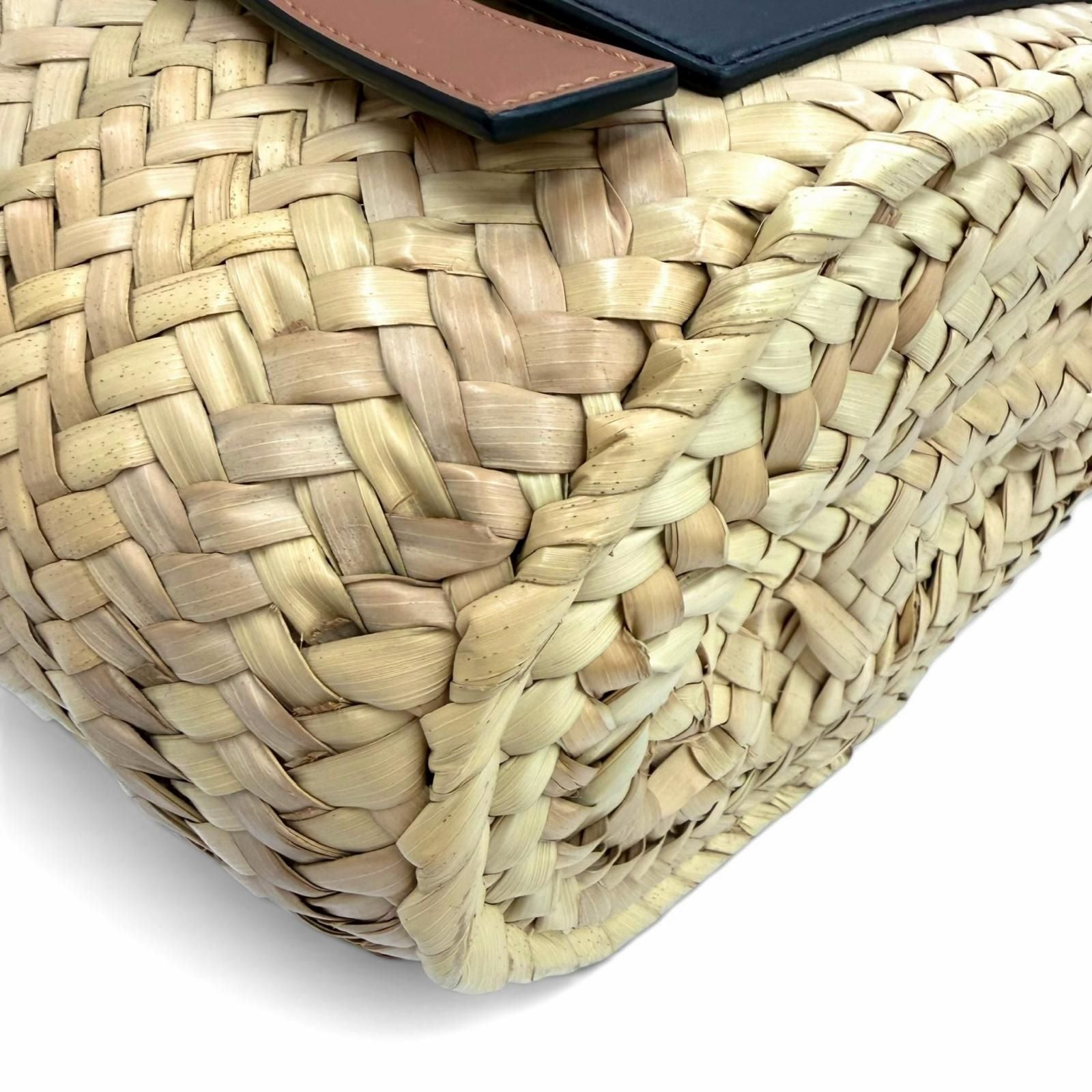 Loewe Quality Studio Ghibli Palm Leaf Leather Black Bunny Basket Small — view 5