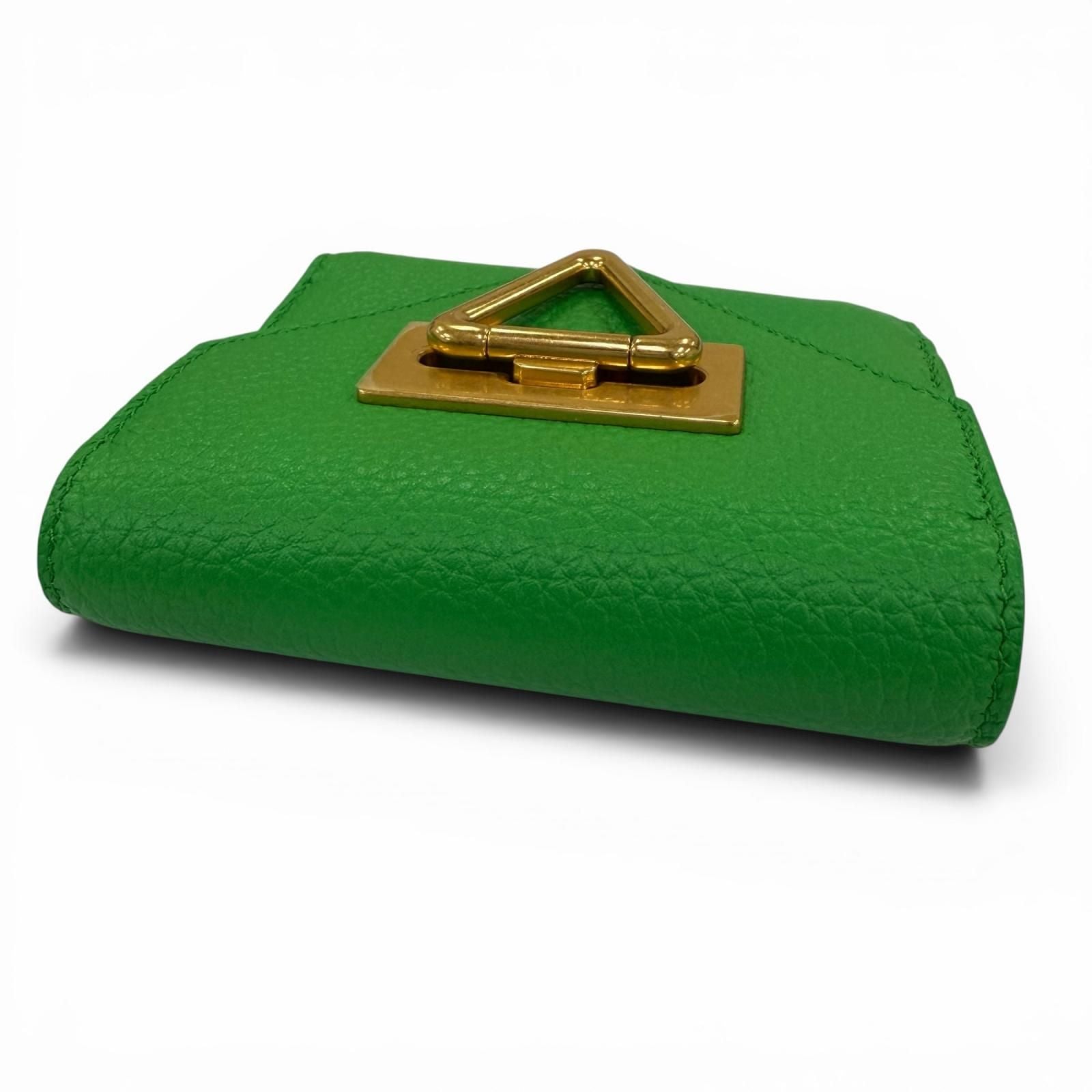Bottega Veneta Paraquito Point Lock Leather Compact Wallet Trifold — view 5