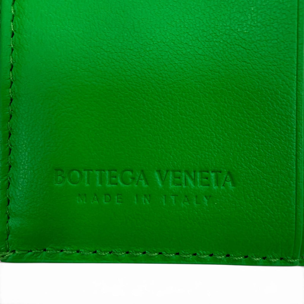 Bottega Veneta Paraquito Point Lock Leather Compact Wallet Trifold — view 9