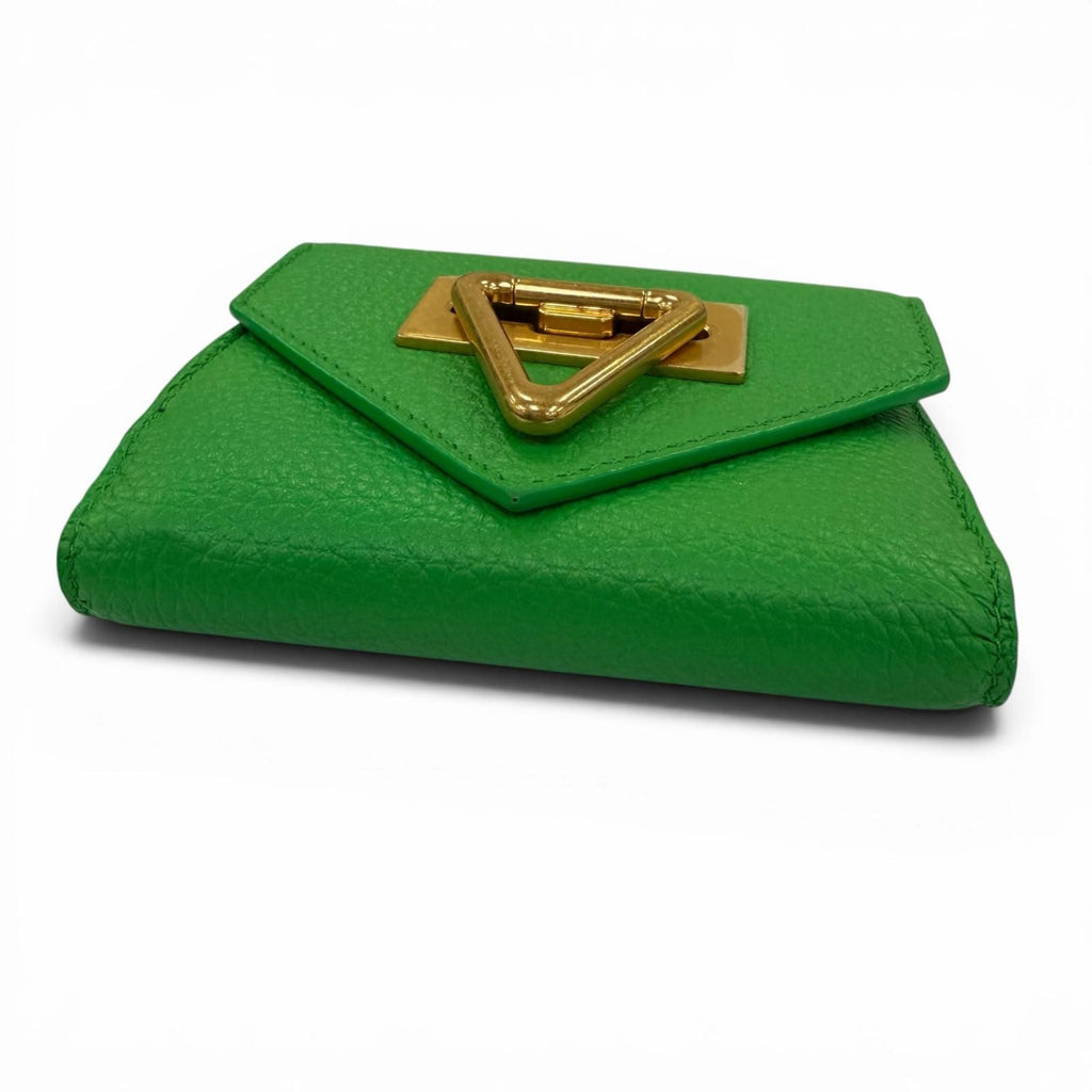 Bottega Veneta Paraquito Point Lock Leather Compact Wallet Trifold — view 4