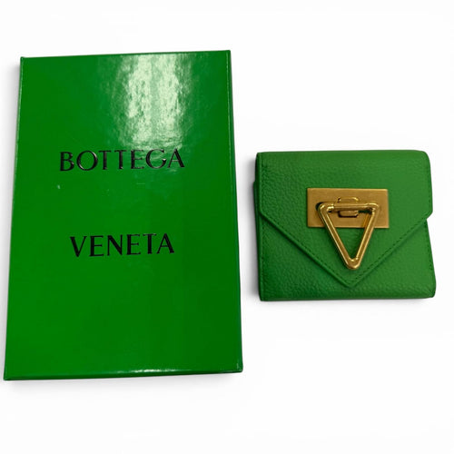 Bottega Veneta Paraquito Point Lock Leather Compact Wallet Trifold — view 2