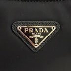 Prada Re Edition Re-Nylon Mini Bag with Triangular Plate Charm Black — view 9