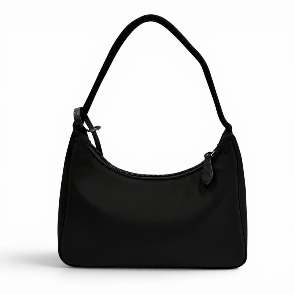 Prada Re Edition Re-Nylon Mini Bag with Triangular Plate Charm Black — view 3