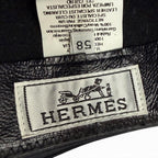 Hermes Cowhide Lapin Leather Series Button Folded Hat Felt Hat Black 58 — view 8