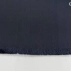 Dior Silk 100% Oblique Trotter Pattern Fringe Shawl Navy Beige Scarf — view 5