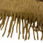 Loewe Mohair Wool Anag Lambskin Logo Patch with Fringe Scarf Brown — view 5