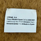 Loewe Mohair Wool Anag Lambskin Logo Patch with Fringe Scarf Brown — view 6